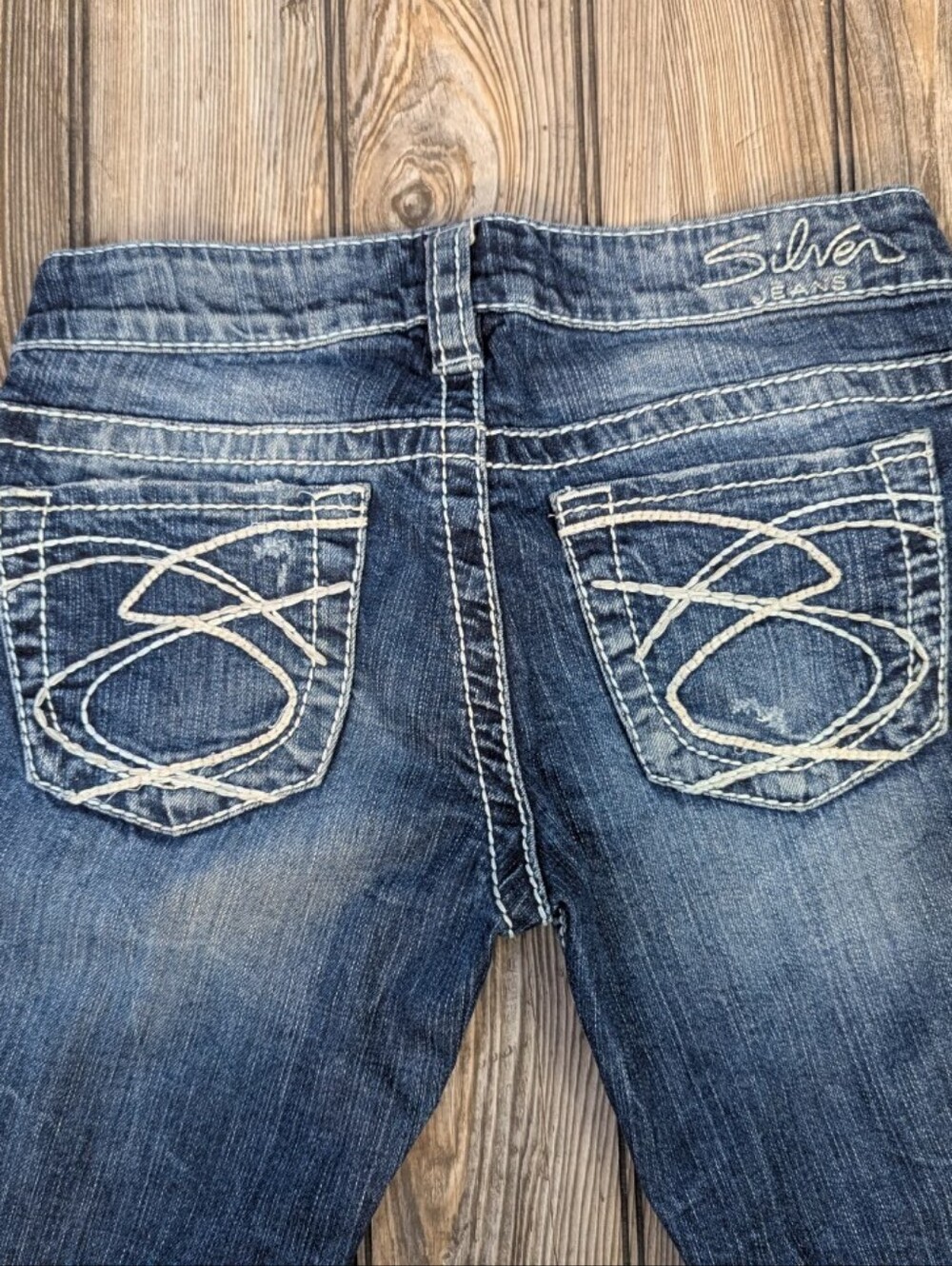 Silver Jeans Co. W27 Frances Flare Distressed Denim Jeans - Picture 3 of 10